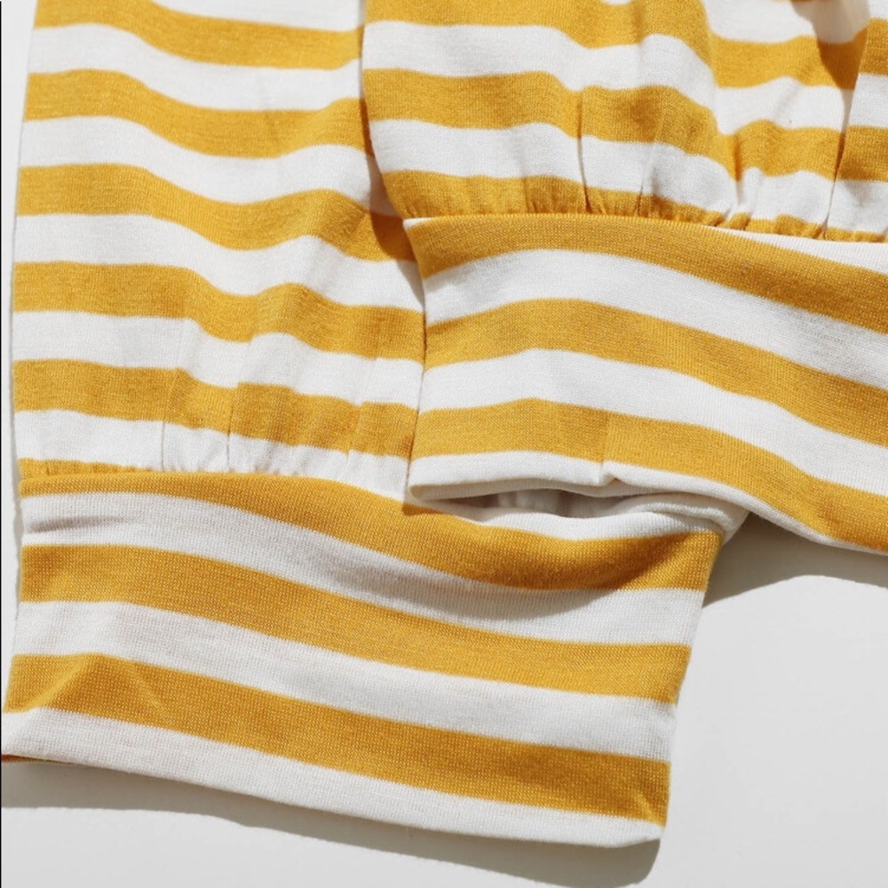 New Yellow Plaid Tee & Pants Pajama Set - Picture 3 of 4